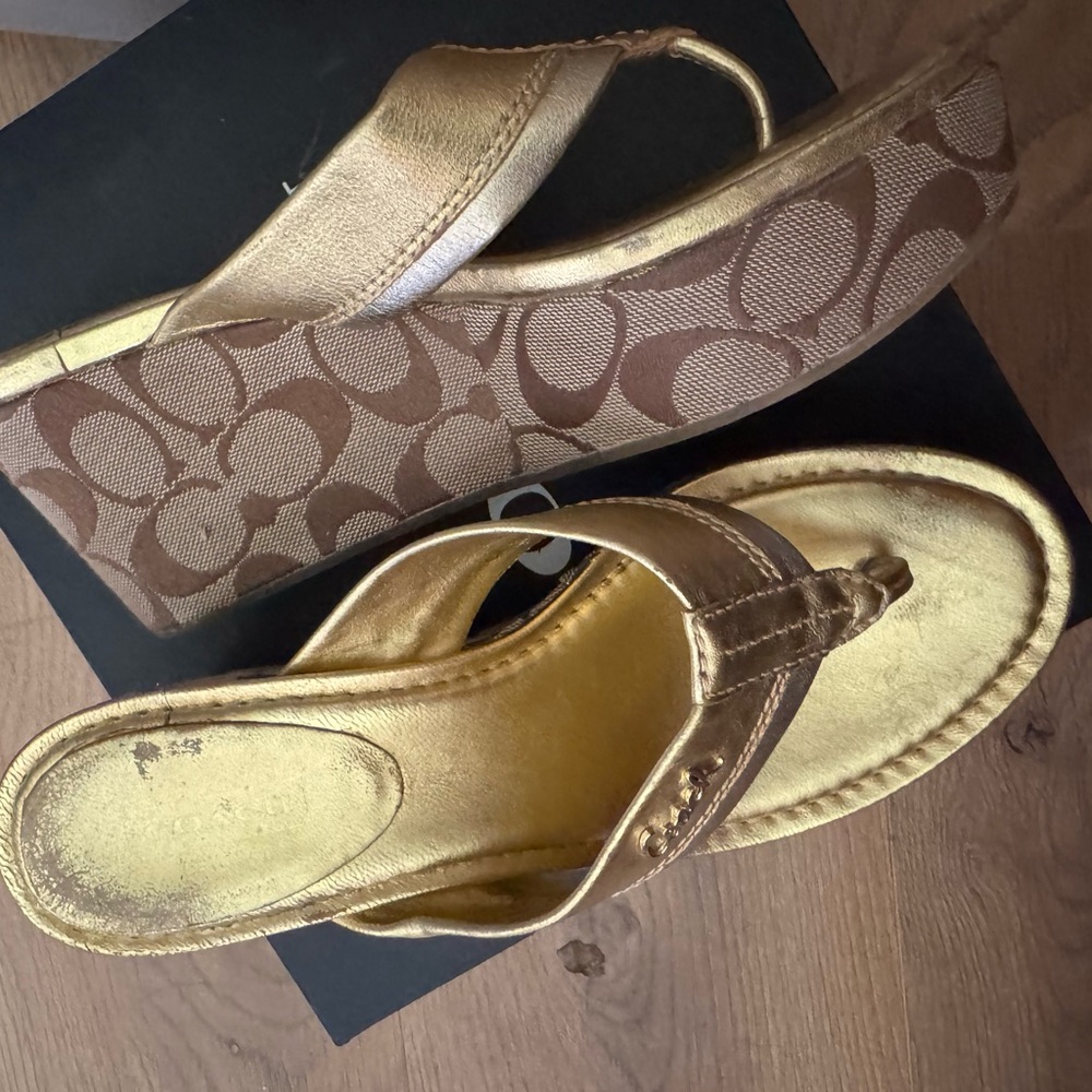 Gold Wedge Sandals